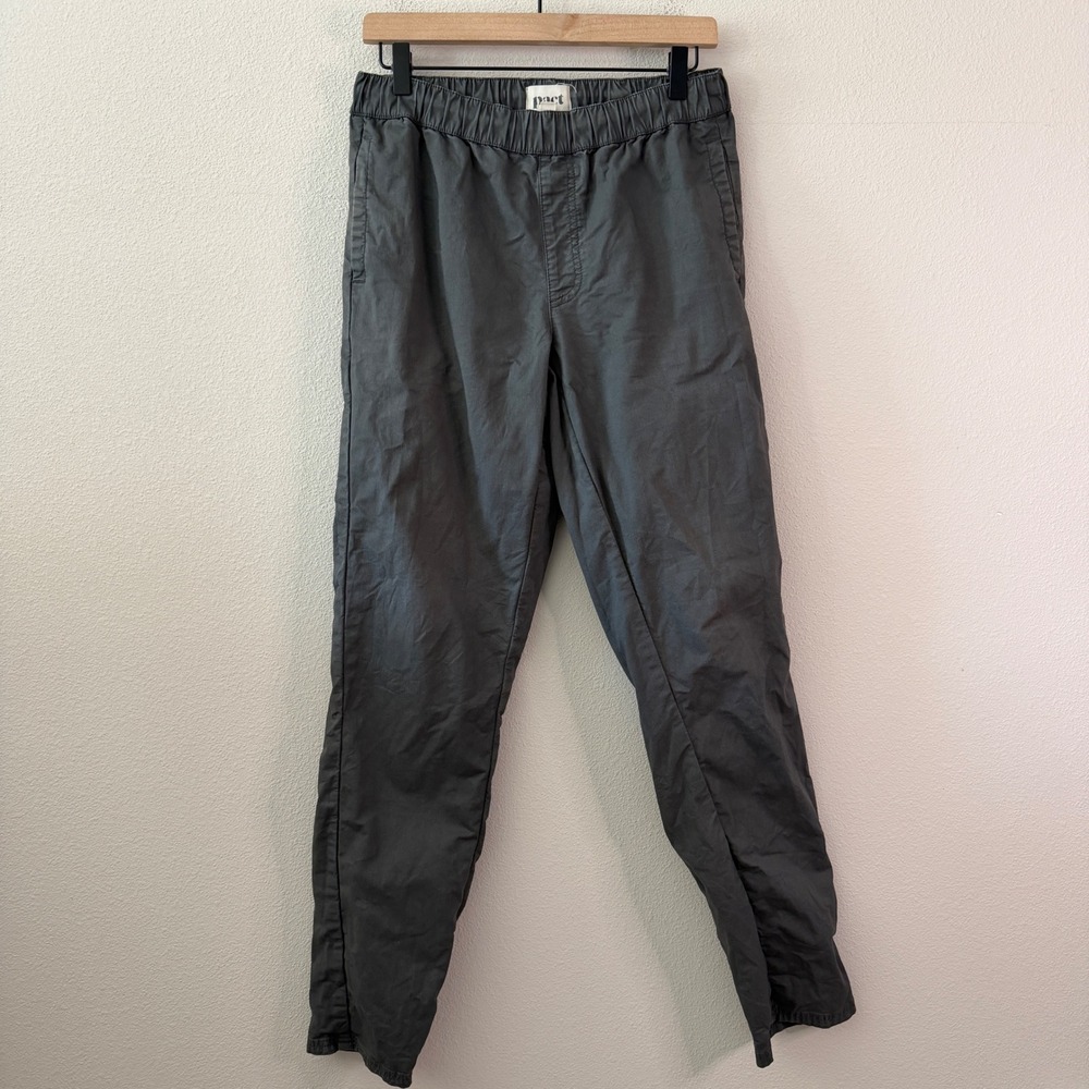 PACT Mens Organic Cotton Elastic Waist Tapered Pants Size Medium Gorpcore Casual